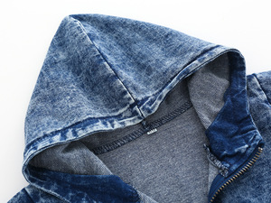 Vêtements pour enfants écologiques, vêtements pour garçons, vêtements en denim délavé uni pour l'automne, ensembles de 2 pièces - Product Image 2