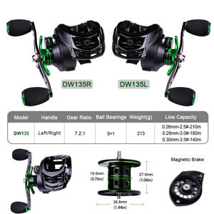 Carrete <span class=keywords><strong>de</strong></span> freno magnético para <span class=keywords><strong>pesca</strong></span>, rueda <span class=keywords><strong>de</strong></span> arrastre máximo <span class=keywords><strong>de</strong></span> 8KG, 13 + 1BB 7,2: 1, gran oferta - Product Image 3