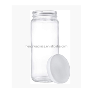 Eco-Friendly Round Wide Mouth Glass Bottle - 360ml/12oz for Fresh Juice, <strong>Artisanal</strong> <strong>Jams</strong> &amp; Honey, with BPA-Free White Plastic Cap - Product Image 6