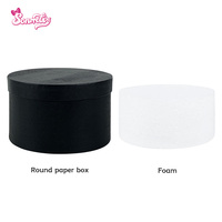 Kotak Bunga Kertas Bulat - Kemasan Bunga Premium Hitam & Putih untuk Buket, Dekorasi Pernikahan & Rangkaian Hadiah