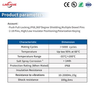 Connecteur circulaire auto-bloquant push-pull haute tension IP68 étanche 10A de haute qualité, série FGG/<span class=keywords><strong>HGG</strong></span> 2-18 broches, compatible - Product Image 5
