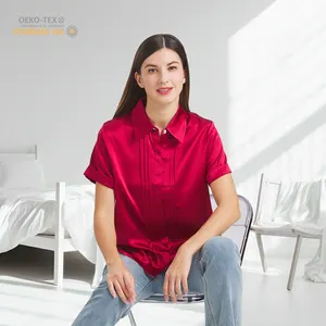 Pabrik Pro diverifikasi mewah 6A 22MM pakaian sutra murbei blus atasan OEKO-TEX 100 koleksi kemeja sutra bersertifikat