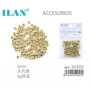 Perline in metallo ILAN 6mm placcate oro per lavori artigianali - Product Image 1