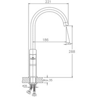 Mitigeur d'évier à montage sur pont robinet en filigrane robinet de cuisine chromé avec bec pivotant