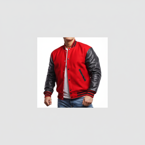 Chaquetas de Invierno de Forro Polar para Hombre, Estilo Fresco y Personalizado, Cuello Alto, Estilo Bomber de Béisbol, de Cuero, Estilo Universitario, con Estilo Urbano - Product Image 1