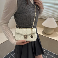 Sac à bandoulière matelassé en cuir PU pour femme, sac à main de luxe de créateur avec chaîne dorée, sac bandoulière
