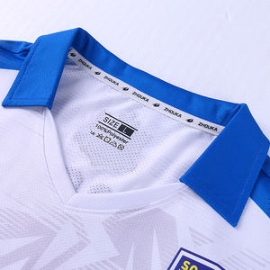 レトロサッカージャージーTシャツ通気性ポリエステルストリートウェアビンテージサッカーシャツ襟付きカスタム刺繍昇華レトロ - Product Image 6