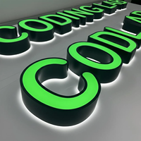Lettres en acrylique commerciales avec bandes LED, étanches IP65 pour enseignes intérieures et extérieures, lettres lumineuses LED