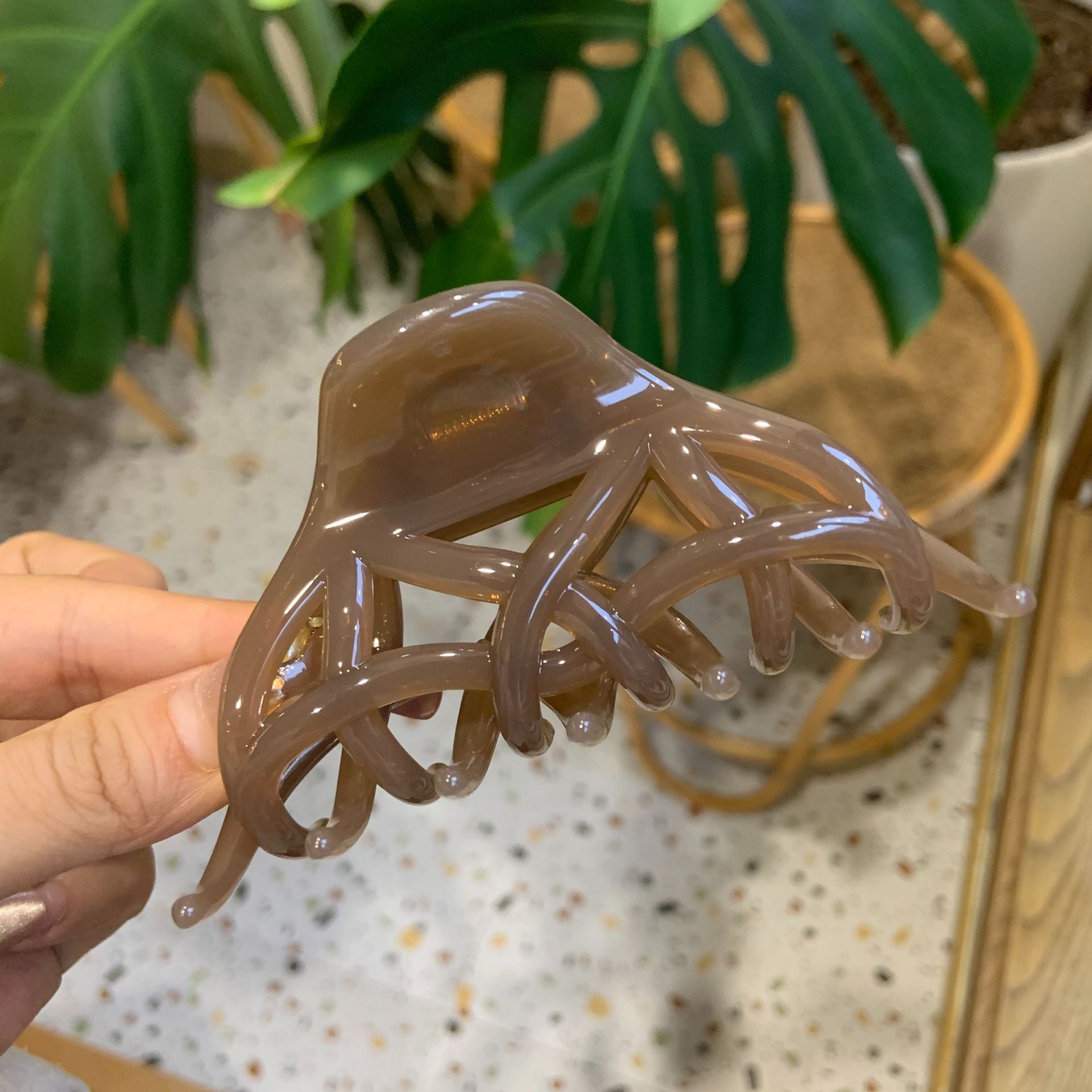 Marron transparent-boucle papillon