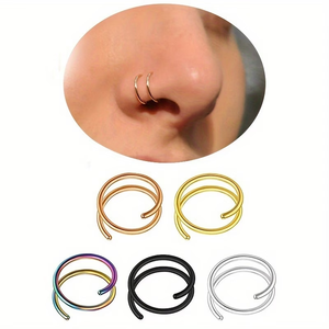 Anillo <span class=keywords><strong>de</strong></span> Nariz <span class=keywords><strong>de</strong></span> Acero Inoxidable 316, Diseño en <span class=keywords><strong>Espiral</strong></span>, Apto <span class=keywords><strong>para</strong></span> Perforación Única, Ajuste Cómodo, Joyería Corporal <span class=keywords><strong>para</strong></span> Mujer - Product Image 3