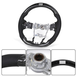 Volant en cuir perforé à moitié, garniture centrale, carbone, LED, pour Hilux <span class=keywords><strong>GR</strong></span> 86 Land Cruiser Fortuner <span class=keywords><strong>Chr</strong></span> Mark X 2019- - Product Image 2