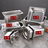 Bac Gastronorme en Acier Inoxydable avec Couvercle, Plusieurs Tailles, Bac pour Table à Vapeur, Contenant Alimentaire Empilable pour Buffet, Restaurant, Traiteur