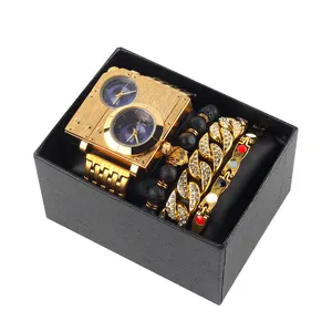 2023 OULM Брендовые мужские часы подарочный набор золотые часы браслет набор Модные Ювелирные Наборы Роскошные наручные часы для мужчин лучший подарок для мужчин
