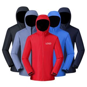 Veste de randonnée unisexe personnalisée, imperméable, respirante, légère, coupe-vent, avec capuche, fermeture éclair, service OEM - Product Image 2