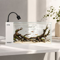 Ensemble d'aquarium de bureau personnalisable pour poissons et tortues, avec filtre anti-goutte intégré, couvercle anti-saut pour PC et projecteur