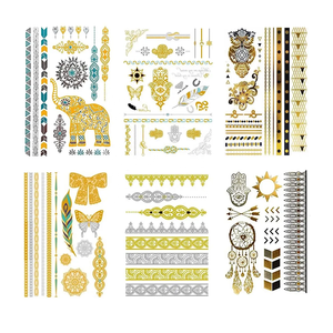 Corpo temporaneo metallico moda <span class=keywords><strong>Tatoo</strong></span> personalizzato oro tatuaggio adesivo metallizzato gioiello foil tatuaggio temporaneo tatuaggio - Product Image 4