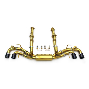 Échappement arrière Boska personnalisé en acier inoxydable plaqué or à flux libre pour Chevrolet CORVETTE C8 2019-2025 – Embouts de silencieux - Product Image 1