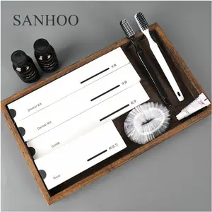 Sanhoo conjunto de comodidades para hotel, conjunto de design privado de eco vanity dentário 3g pasta de dente com chinelo