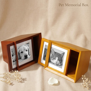 Boîte commémorative pour animaux de compagnie en bois massif personnalisée avec cadre photo, urne funéraire pour animaux de compagnie, boîte à cendres pour <span class=keywords><strong>chien</strong></span> et chat, vente en gros - Product Image 2