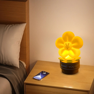 QZOO vendita calda cartone animato fiore luminoso lampada da notte ricaricabile camera da <span class=keywords><strong>letto</strong></span> decorazione comodino natale Noel Adorno de Navidad - Product Image 4