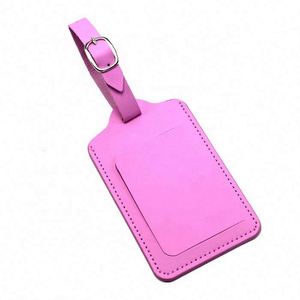 Vente directe d'usine - Étiquette de bagage en cuir PU uni et coloré pour voyage en avion - Product Image 5