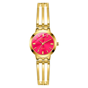 Envío Directo HALEI Reloj de Cuarzo para Mujer con Aleación Dorada, Esfera Verde, Correa de Acero Inoxidable, Elegante Reloj Analógico de Moda al por Mayor - Product Image 2