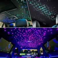 Kit de plafonnier LED à fibres optiques Ciel Étoilé, contrôle par application et capteur sonore, indice IP20, en alliage d'aluminium, 12V, à intensité variable, effet de projection
