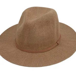 促销各种耐用使用廉价定制100% 聚酯编织帽成人帽子圆顶礼帽男士