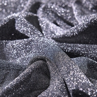 Italy Starry Lurex Knit Fabric Quick-Dry Shiny Metallic Silver Flashing Yarn for Wedding Decorations Girls' Dresses 75d Fabric