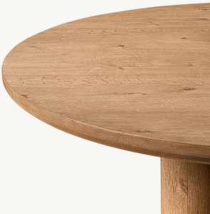 High Heat Finished Oak Wood Round <b>Dining</b> <b>Table</b> Oslo Style Sculptural Furniture for Modern Interior Design - Product Image 4
