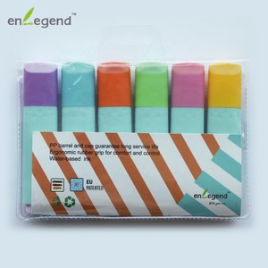 Bộ 6 màu pastel văn phòng phẩm đánh dấu với hình dạng hình bầu dục Thùng <span class=keywords><strong>Highlighter</strong></span> - Product Image 4