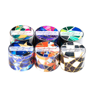 <span class=keywords><strong>1</strong></span> rouleau de ruban adhésif de la série Colorful Brick Fragments, ruban estampé à chaud avec motifs de briques colorées pour bullet journal DIY - Product Image 5