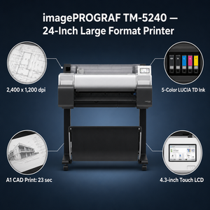 Plotter de Formato Grande TM-5240 A1 Nuevo, 5 Colores, Tinta de Pigmento <span class=keywords><strong>LUCIA</strong></span> TD, Rollo de Hojas sin Bordes, Dibujo CAD, 24 Pulgadas - Product Image 2