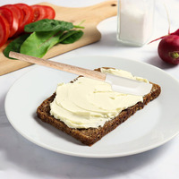 Spatule de cuisine en silicone à bords doux avec manche en bois, outil de cuisine pour mélanger les salades, étaler le pain grillé et faire cuire