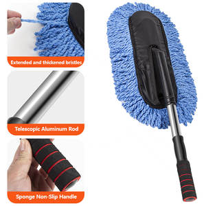 Prix de gros Shengfeng Nouveau style Balai à cire extensible en acier inoxydable et microfibre, Brosse à cire pour voiture, Nettoyage portable des <span class=keywords><strong>vitres</strong></span> et des poussières - Product Image 5