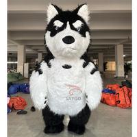 Costume de mascotte gonflable de chien d'hippopotame d'animal sauvage réaliste