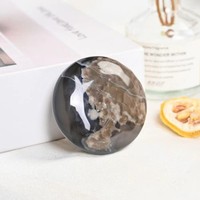 Pierre de massage ovale polie en améthyste et pierre de savon dorée, cristal volcanique naturel, pour Feng Shui et décoration intérieure