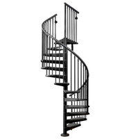 Escalier en colimaçon préfabriqué en fer forgé au design moderne, escalier en verre courbé, escalier en bois, escalier intérieur en acier au carbone pour économiser de l'espace