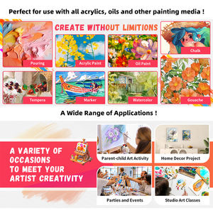 Impresión artística lienzo estirado en blanco madera lienzo en blanco tablero algodón pintura lienzo tamaño personalizado lienzo estirado para pintar - Product Image 4