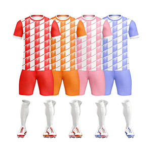 Setelan Latihan Sepak Bola Digital Grosir Custom, Nomor Bergaris Cetak Sublimasi Panas yang Dipersonalisasi, Cepat Kering dan Elastis - Product Image 1