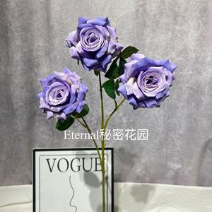Roses artificielles Secret Garden style Louis XIV, fleurs en soie plastique réalistes pour décorations de mariage et de la Saint-Valentin - Product Image 2
