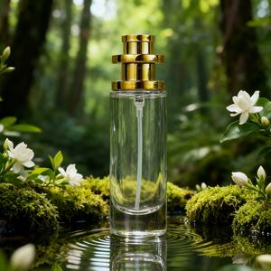 Luxury 30ml Empty Pump Sprayer <b>Screen</b> Printed Clear Round Glass Perfume Bottles with Gold Silver Cap and <b>Reed</b> Diffuser - Product Image 2