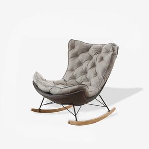 Fauteuil à bascule moderne avec profondeur d'assise de 38 cm, fauteuil rembourré avec ottoman pour salon - Product Image 4