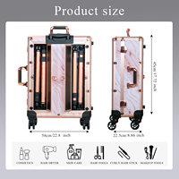 Pour KONCAI Table de maquillage portable avec étui polonais réglable valise manucure Salon Design grande capacité couverture absorbant les chocs