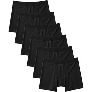 FOXA Lot de 6 boxers courts pour femme, taille mi-haute, respirants, noirs - Product Image 1