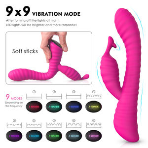 S-Hande Usb Opladen Vrouwen Vibrator 9 Speed Dual Motor G-Spot Seksspeeltje Konijn Vibrator - Product Image 4