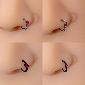 All'ingrosso di alta qualità in acciaio inox per bambini anello del naso disegno del fulmine con pietra zircone alla moda Piercing al naso - Product Image 1