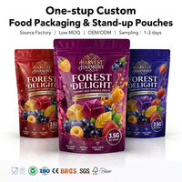 Sachet Kraft Doypack refermable avec fenêtre transparente et trou de suspension pour l'emballage de légumes, graines, fruits secs et produits biologiques