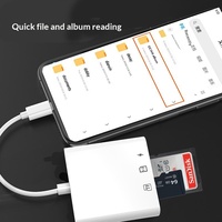Adaptateur de carte mémoire SD/TF haute vitesse compatible avec les iPhones/iPads, pour connexion, matériau ABS - Polyvalent trois-en-un