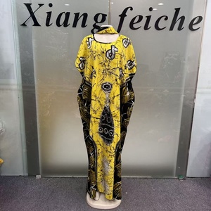 Nouvelle Robe Africaine Élégante en Coton Grande Taille pour Femme, Modèle <span class=keywords><strong>Boubou</strong></span> Ethnique Imprimé avec Diamants, Collection Été 2026 - Product Image 5